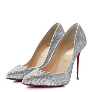 Christian Louboutin So Kate Sequin Pigalle 120 Pumps Silver